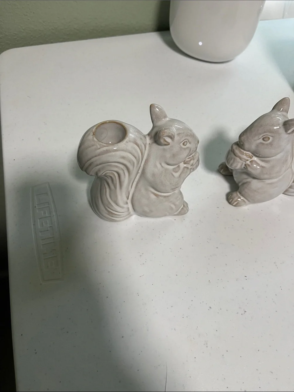 Target Ceramic Beige Squirrel Candle Holders - Pair